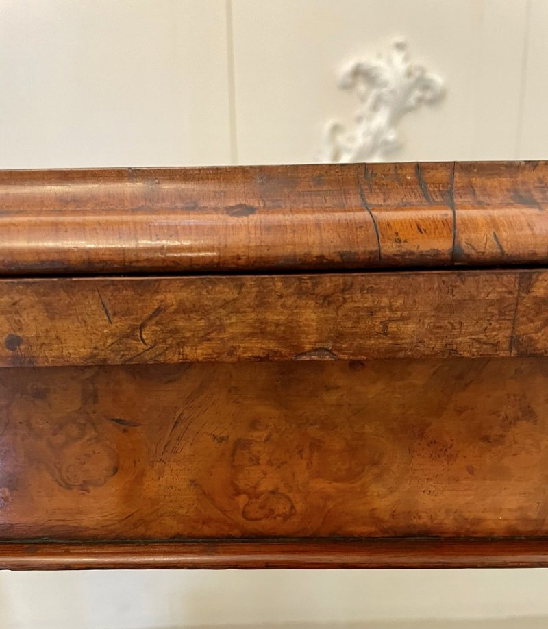 Quality Antique Victorian Burr Walnut Card/Side Table - Image 10